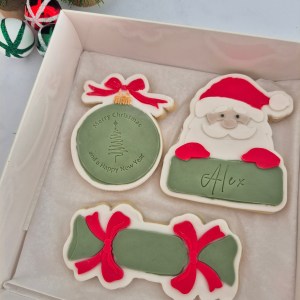 Personalised Christmas fondant cookies