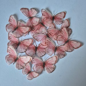 Vintage Rose pre cut Edible wafer butterflies